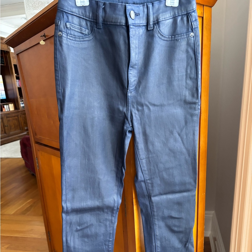 DL1961 Navy blue coated skinny jeans